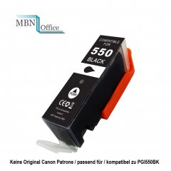Patrone passend f�r PGI550 BK / keine Originalpatrone