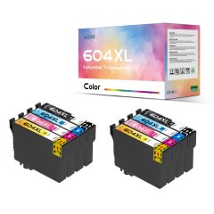 Patrone passend f�r Epson 604 XL / 8 St�ck BK CY MA YE / keine Originalpatrone
