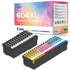 Patrone passend f�r Epson 604 XL / 30 St�ck: 12xBK 6xCY 6xMA 6xYE / keine Originalpatrone