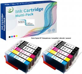 Patrone alternativ zu HP364 alle Farben / 10 St�ck BK CY MA YE PBK/ keine Originalpatronen