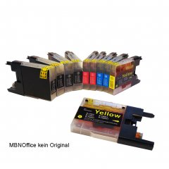 10er Set Brother Tintenpatronen LC1280 kompatibel alle Farben