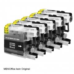 5x Brother Tintenpatronen kompatibel LC223 schwarz