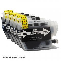 5x Brother LC3213 kompatible Druckerpatronen schwarz