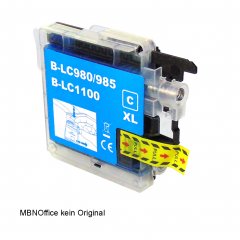 1 Brother kompatible Tintenpatrone LC980 LC985 LC1100 blau
