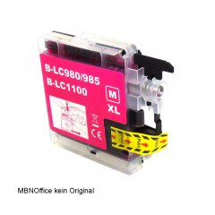 1 Brother kompatible Tintenpatrone LC980 LC985 LC1100 rot