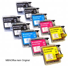 10 St�ck Brother kompatible Tintenpatronen LC980 LC985 LC1100
