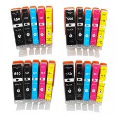 Kompatible Canon Tintenpatrone PGI550BK, CLI551 alle Farben 20 St�ck