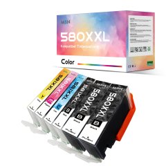 PGI580BK, CLI581 alle Farben XXL kompatible Canon-Tinte