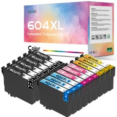Kompatible Epson-Tintenpatronen 604XL alle Farben 