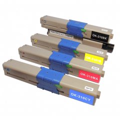 Toner passend f�r Oki 310 Serie / 4 St�ck / kein Originaltoner